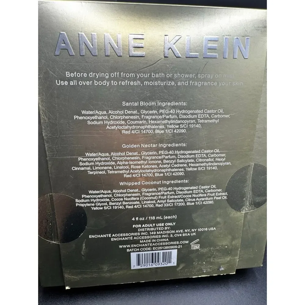 NWT Anne Klein Golden Hour Mist Set of 3 Fragrance Mists-4 oz each